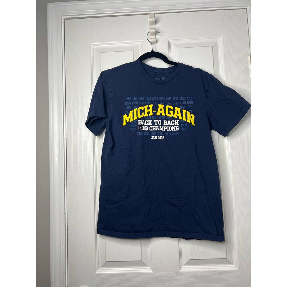 Valiant University of Michigan Tee- Shirt Back to Back Champions Sz: medium
